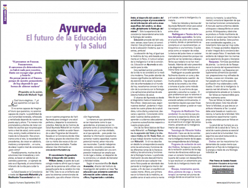 Ayurveda. El futuro de la educación y la salud